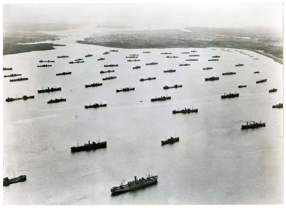 Convoy forming in Bedford Basin